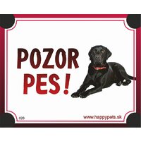 Tabuľka Pozor Pes - labrador čierny